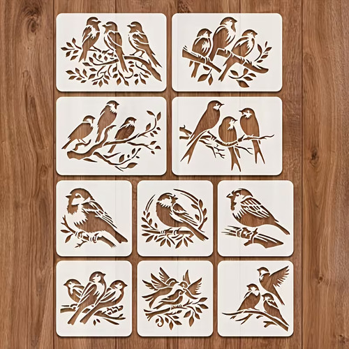 Bird stencils set - bird, of