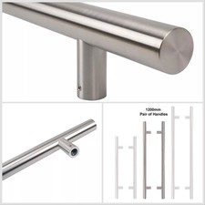 1200mm X 32mm Door Pull Handle Satin Stainless Steel Office Entrance Push Entry