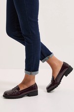 Dorothy Perkins Oxblood Loafers Womens Casual Flats