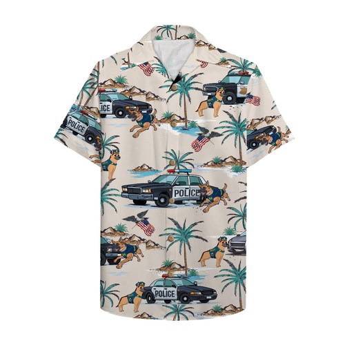 Police hawaiian shirt aloha - hawaiian,