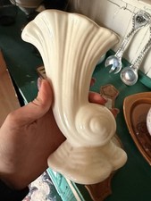 White Ceramic Cornucopia Horn