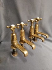 BRASS BATHROOM BASIN TAPS 2 MATCHING PAIRS AVAILABLE REFURBED PRICE PER PAIR D1