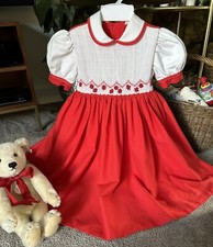 Vintage Spanish Smocked Girls Dress 2/3y Artisania Dorez Original Stunning ?