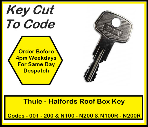 Roof box key code range - box,
