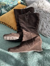 Evans Wide Fit Brown Suede