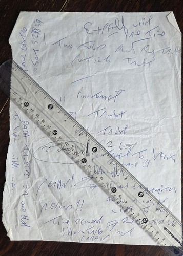 Reg kray handwritten note a4 - note,