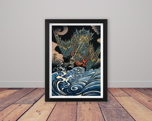 Dragon over waves - over, utagawa