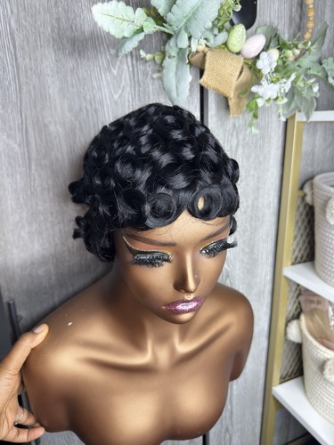 Pixie cut curly - human, hair