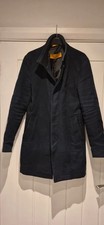 Zara Men's Dark Navy Long Button up Coat Size Small