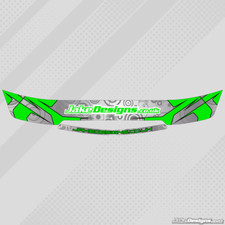 JakeDesigns HELMET VISOR STICKERS/STRIPS - Fluorescent Green & Silver Chrome