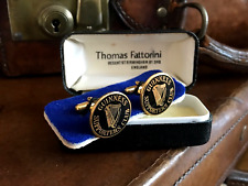 RARE VINTAGE GUINNESS SUPPORTERS CLUB ENAMEL CUFFLINKS THOMAS FATTORINI ENGLAND