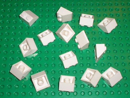 Lego white slope brick - x,