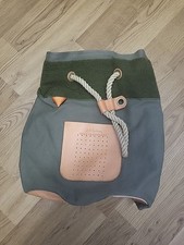 Bill Amberg Made In England Bag Thick Green Canvas & Brown Rucksack Backpack 