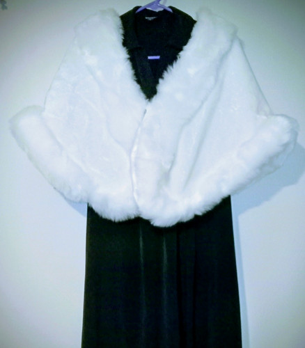 Bridal faux fur - wedding, shawl