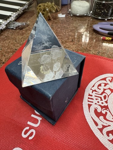 Crystal glass paper weight - glass,