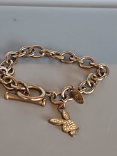 Playboy Gold Coulered  Charm Bracelet - Vintage - Rare Y2K