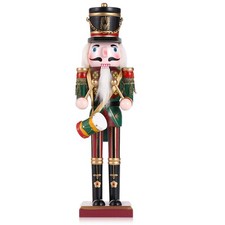 Wooden Nutcracker Soldier Christmas Decorations Vintage Xmas Gift Ornament 30CM