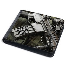 Personalised Soldier Wallet Bi Fold Card Holder Boys Custom Text Birthday Gift