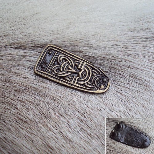 Antique brass belt chape end - chape, /
