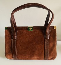 Fabulous Vintage Weymouth American Bag - brown - suede & lizard skin - ex cond