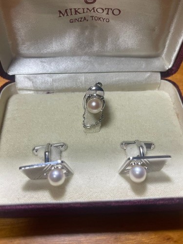 Mikimoto pearl cufflinks and - mikimoto,