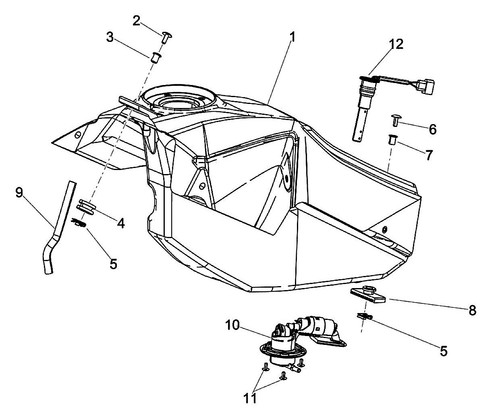Elastic plate for petrol - , tank