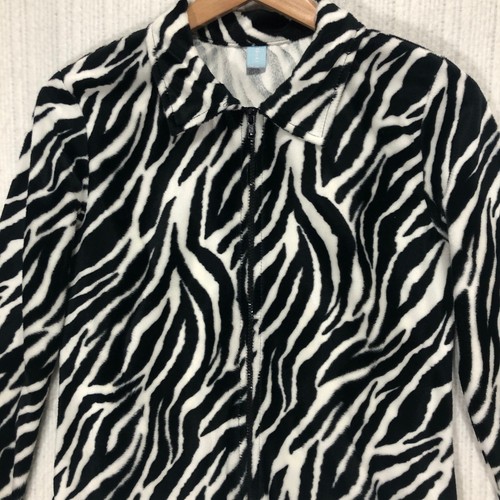 Zebra print velour zip - velour, up