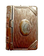 19th Century Silver Plated Vesta Matchbox Case Book Design 'C.B.'