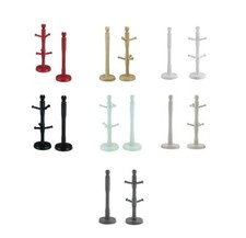 New Kitchen Paper Towel Roll Holder / 6 Mug Tea Cup Tree Beech Wood Wooden Stand