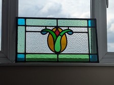 RENOVATED: Outstanding  Edwardian Compact Stained Glass Window Panel