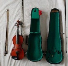 Skylark Brand Wooden Violin with Hard Carry Case,Aubert, 19" Length with Bow.