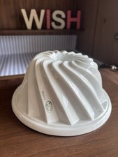 Vintage French Ceramic Jelly Mould Mehun White Sculptural Kitchenalia