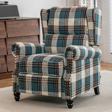 NEW Tartan Wingback Recliner