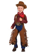 Boys Little Wrangler Wild West Western Cowboy Animal Fancy Dress Kids Costume