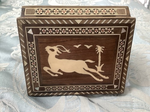Vintage small marquetry inlaid - marquetry,