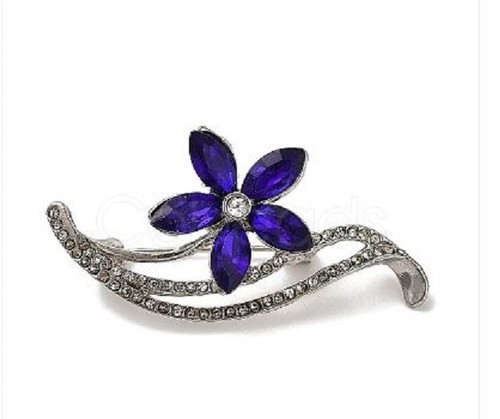 Blue flower diamante - blue,