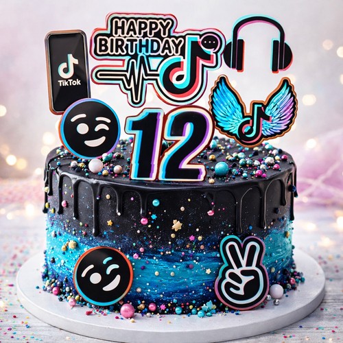 Tiktok birthday party - party, cake