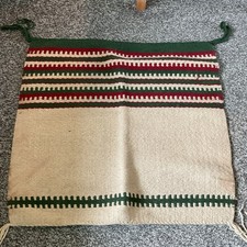 Heavy Wool Western Saddle Show Blanket, 34” X 36”, Red/Green/Cream