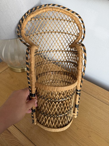 Vintage wicker rattan flower - vintage,