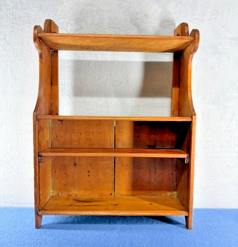 Antique rustic pine wall shelf - antique,