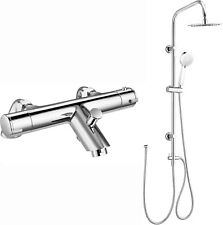 Shower Mixer Rigid Riser Deck Mounted Thermostatic Bath Chrome ENKI BBT0216