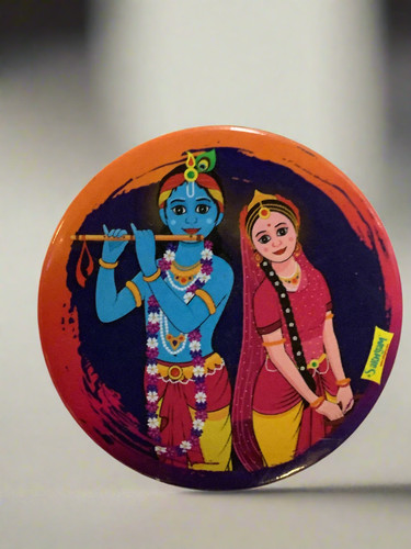 Pin badges radha krishna - :,