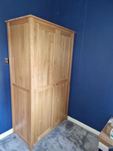 Solid oak double wardrobe - solid,