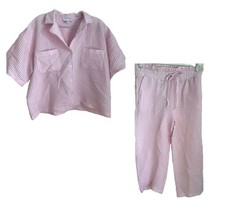 2-PIece Pink Striped PJ Set