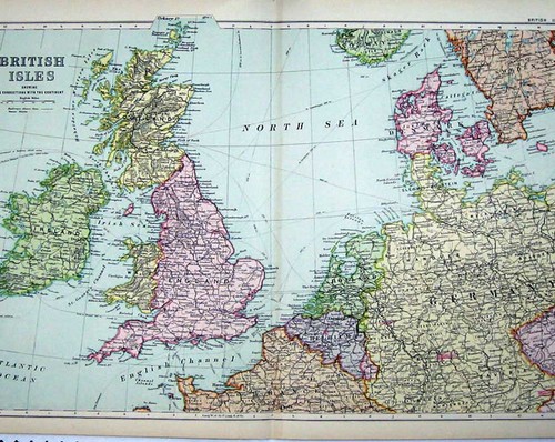 Old antique print colour - colour, map