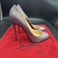 Christian Louboutin Lady Lynch Pink Glitter High Heels Stiletto Size Uk 5 Eu 38