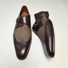 MEZLAN Leather Canvas Wing Tip