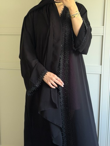 Women black abaya open - women’s,
