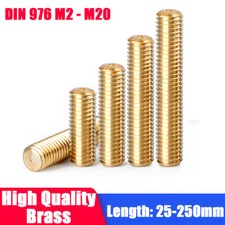 M2 M2.5 M3 M4 M5 M6 M8 M10 - M20 Brass Threaded Bar Rod Studding Studs DIN 976