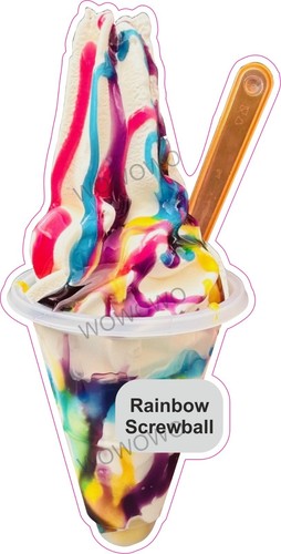 Ice cream van sticker rainbow - cream,
